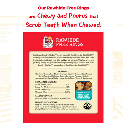 Country Kitchen Rawhide Free Beef Twists Dog Chews, 3 Count