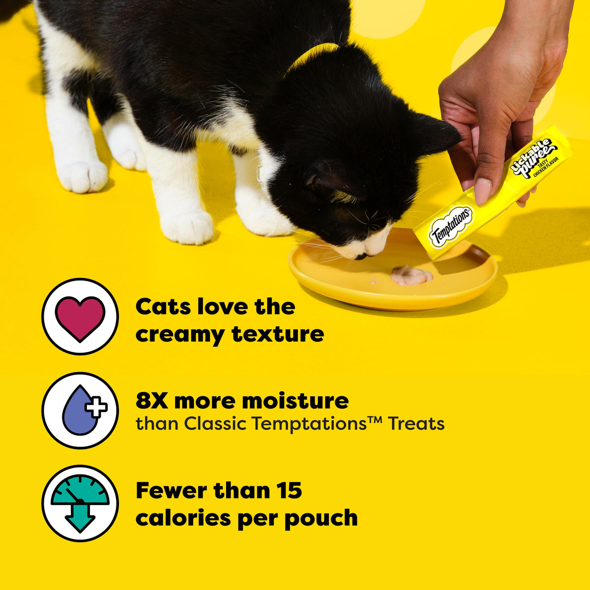 Temptations Creamy Puree Cat Treats, Beef, Chicken, Salmon & Tuna, 48 Count