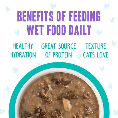 Weruva B.F.F. OMG - Best Feline Friend Oh My Gravy! Tuna & Chicken Charm Me with Tuna & Chicken in Gravy Cat Food, 3oz Pouch (Pack of 48)