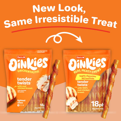 Hartz Oinkies Tender Twirls + Collagen Rawhide‑Free Dog Chews, 20 Count, 9.5 Ounce (Pack of 12)