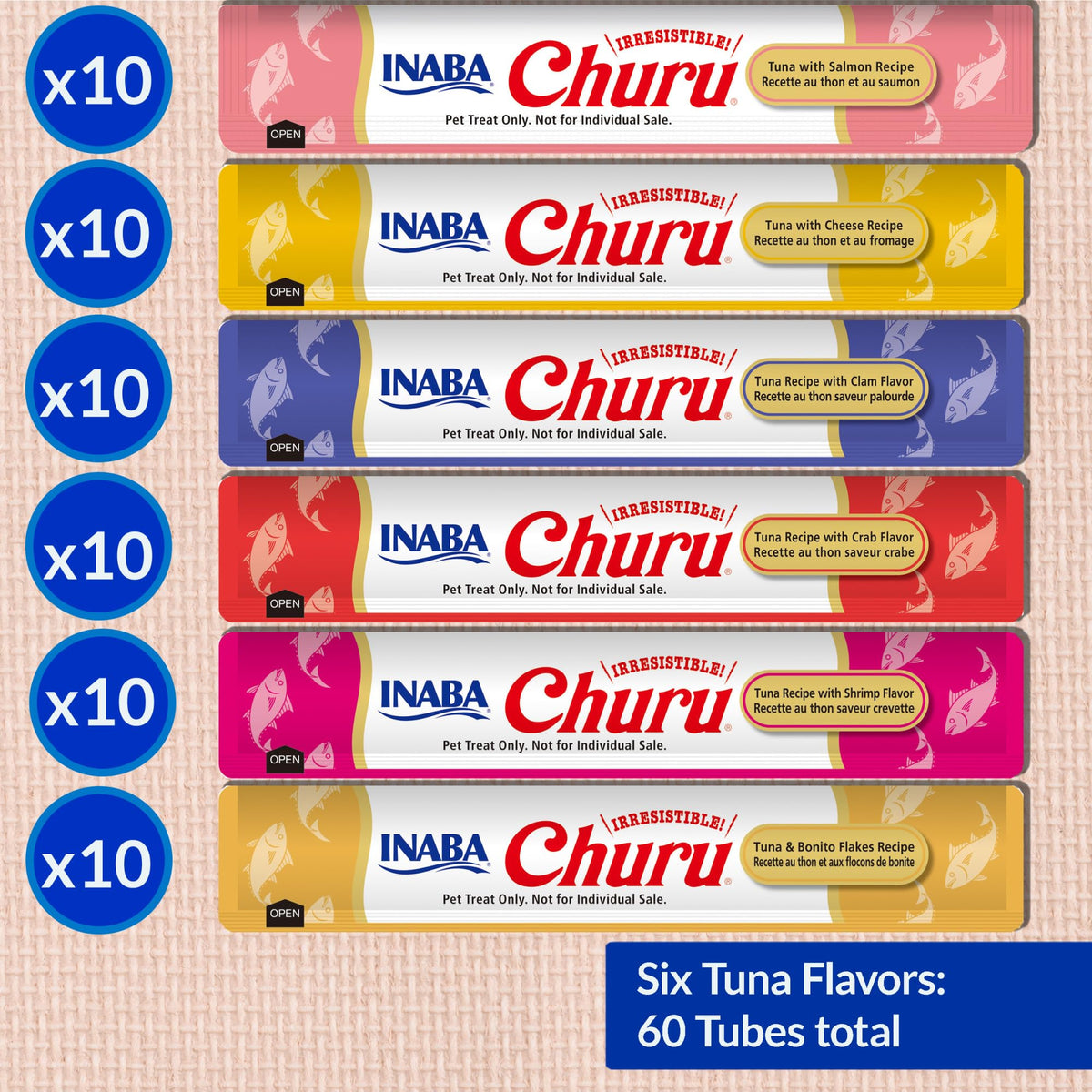 INABA Churu Cat Treats, Lickable, Squeezable Creamy Purée Cat Treat with Green Tea Extract & Taurine, 0.5 Ounces Each Tube, 20 Tubes, Chicken Variety Box