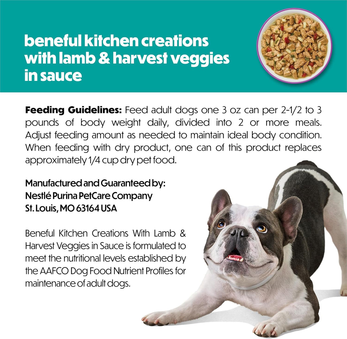 Beneful Purina Kitchen Creations Wet Dog Food in Sauce, Lamb, (12) 3 oz Can