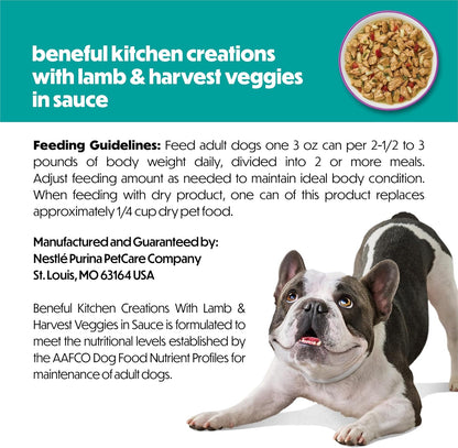 Beneful Purina Kitchen Creations Wet Dog Food in Sauce, Lamb, (12) 3 oz Can