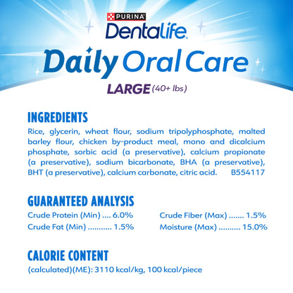 Dentalife Purina Daily Dental Chews for Large Dogs, 18 ct Pouch