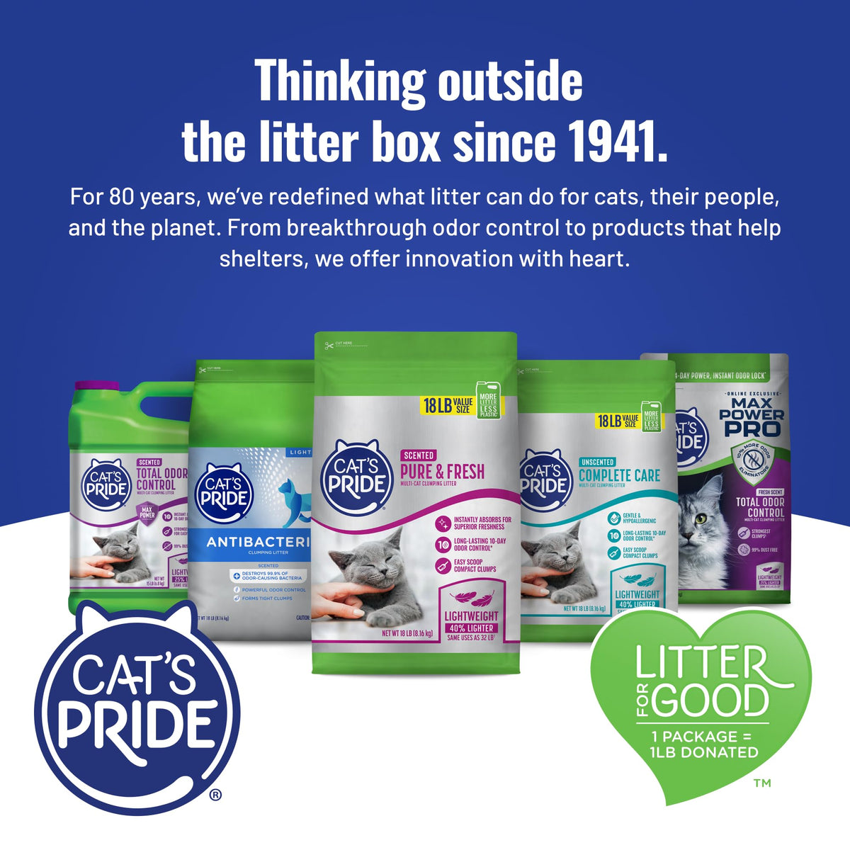 Cat's Pride Antibacterial Litter, Odor-Eliminating Scented 12lb