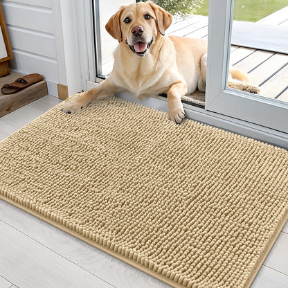 OLANLY Dog Door Mat for Muddy Paws 30x20, Super Absorbent Chenille Mud Mat