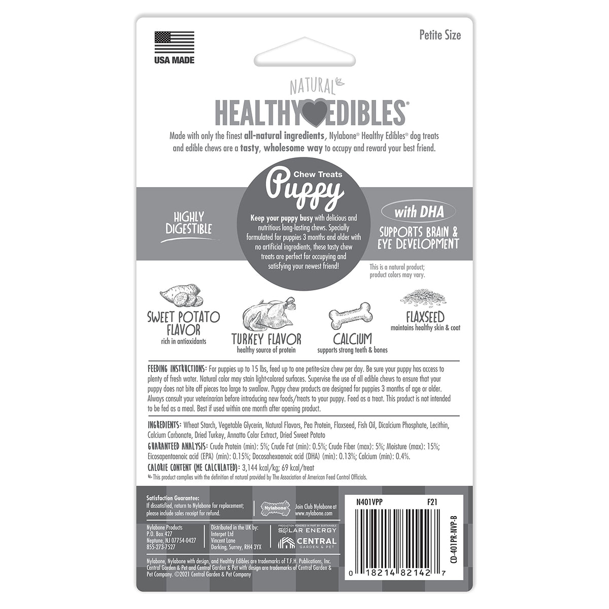 Nylabone Healthy Edibles Puppy Dog Treats Variety Pack, 3 Count