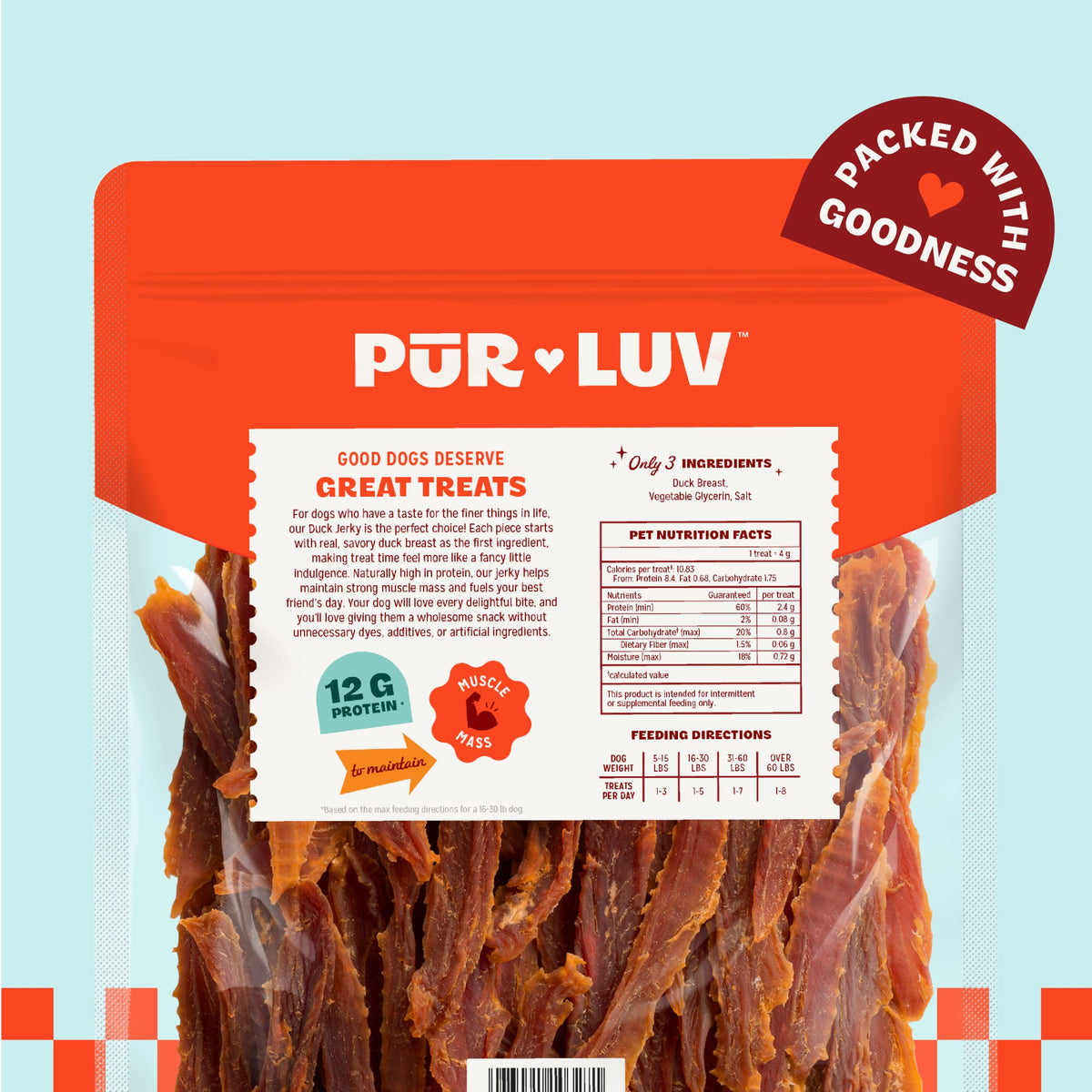Pur Luv Dog Treats, K9 Kabobs Made with Real Chicken and Duck, 12 Ounces, Dog Snacks, Healthy, Easily Digestible, Long-Lasting, High Protein Treat, Satisfies Urge to Chew (Pack of 12)