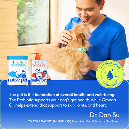 Native Pet GutWell Power Poop - Digestive Support & Fiber for Dogs - Promotes Healthy Stools, Supports Balanced Microbiome & Digestive Function - Triple-Biotic Blend & M-Fiber - 60 Scoops
