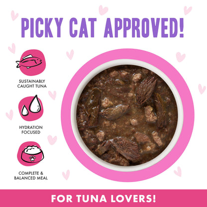 Weruva B.F.F. OMG - Best Feline Friend Oh My Gravy! Tuna & Chicken Charm Me with Tuna & Chicken in Gravy Cat Food, 3oz Pouch (Pack of 48)