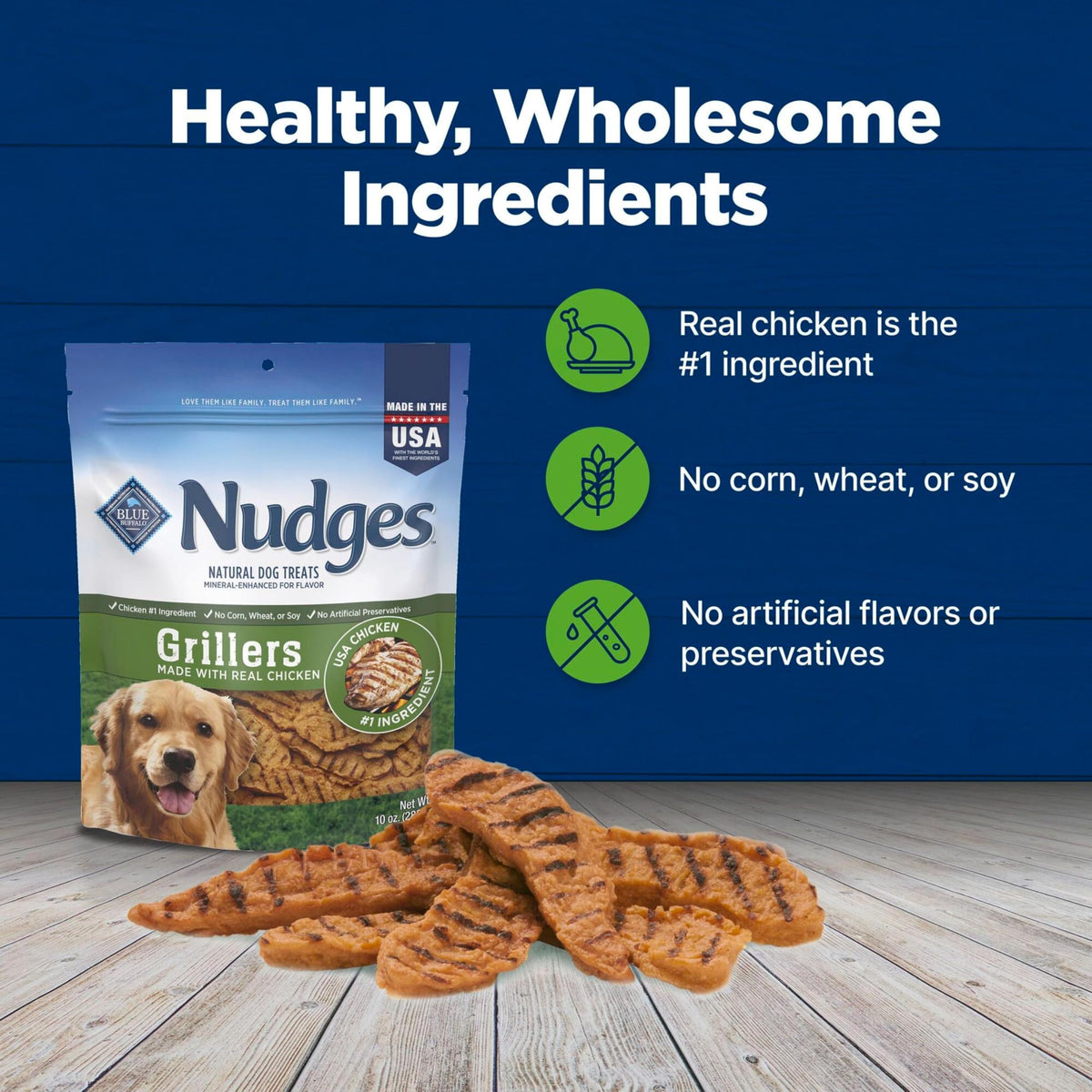 Blue Buffalo Nudges Grillers Salmon Dog Treats, 16 oz