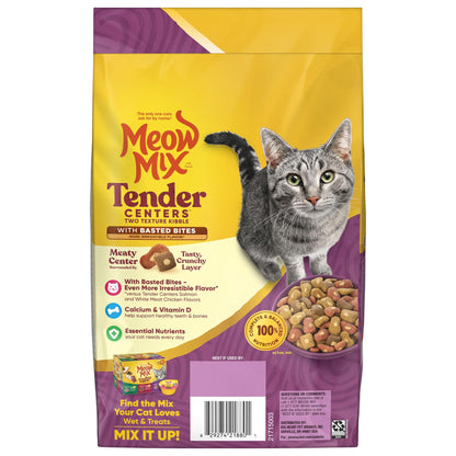 Meow Mix Tender Centers, Dry Cat Food, Beef & Salmon Flavors, 14.2 lb. Bag