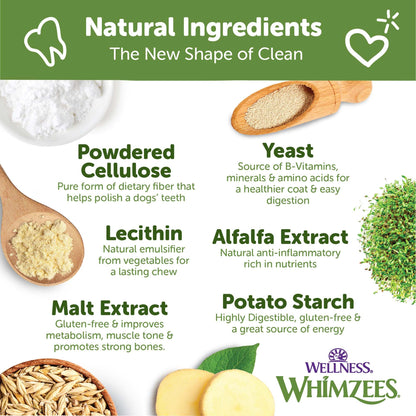 Wellness WHIMZEES Freshzees Natural Dog Dental Treat, Soft Chews, Freshens Breath, Extra-Small Size, 14.81 oz Bag, 56 Count