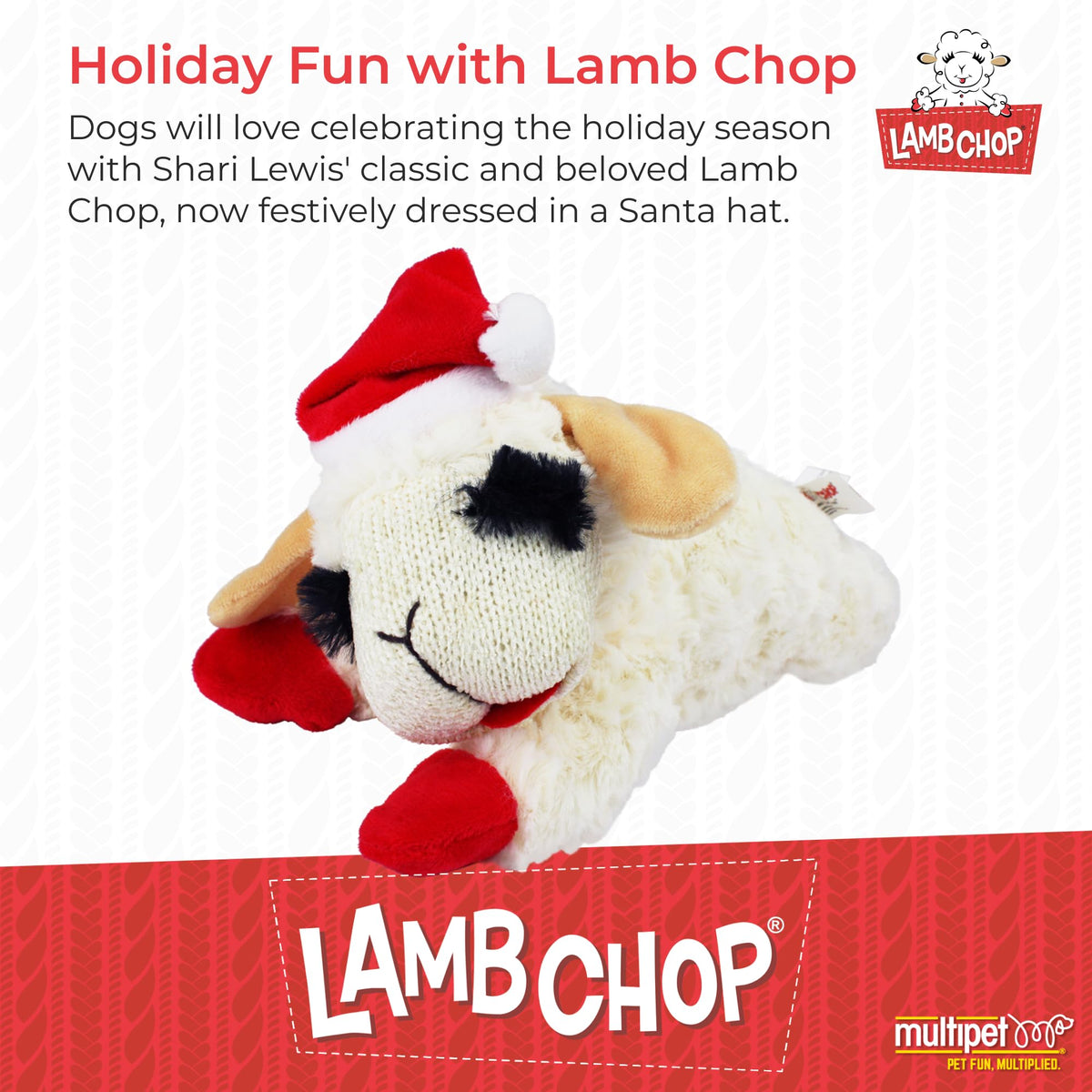 Multipet Lamb Chop Dog Plush Toy - Squeaky Toy for All Dogs - Extra Soft Plush - Stuffed Animal for Cuddling & Playing - Jumbo (24", Cream)
