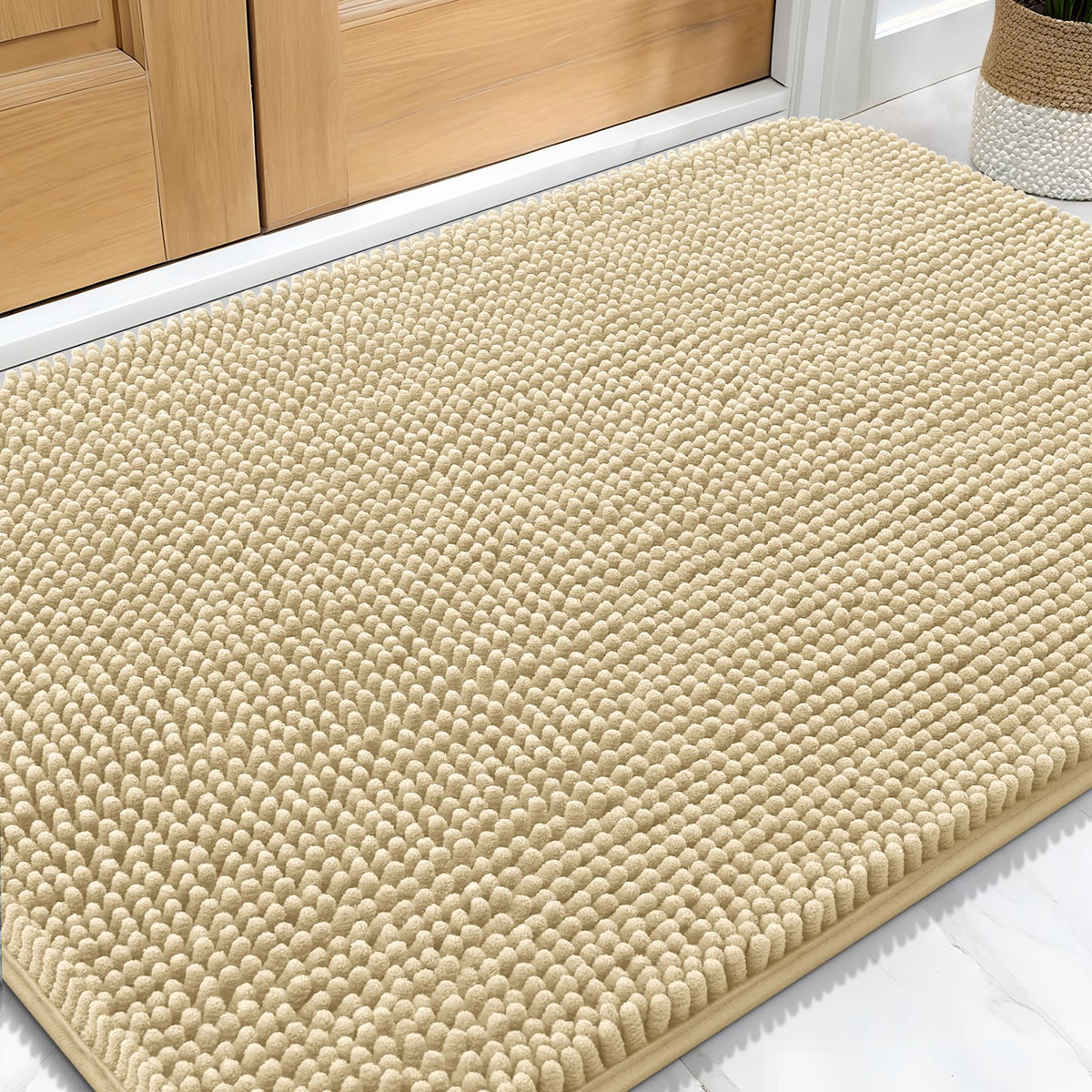 OLANLY Dog Door Mat for Muddy Paws 30x20, Super Absorbent Chenille Mud Mat
