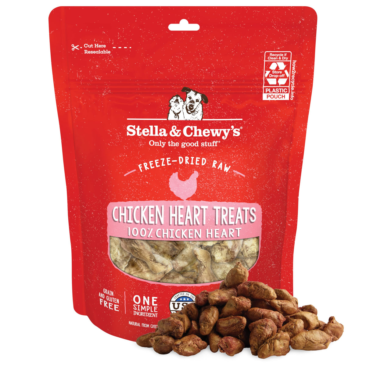 Stella & Chewy's Freeze-Dried Raw Chicken Breast Dog Treats - Single Ingredient, No Additives - Premium Training Treats - Perfect For Picky Eaters - 2.75oz Bag