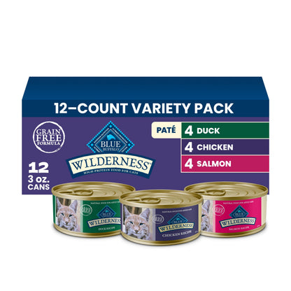 Blue Buffalo Tastefuls Variety Pack Paté Wet Cat Food, 3 oz, 12 ct