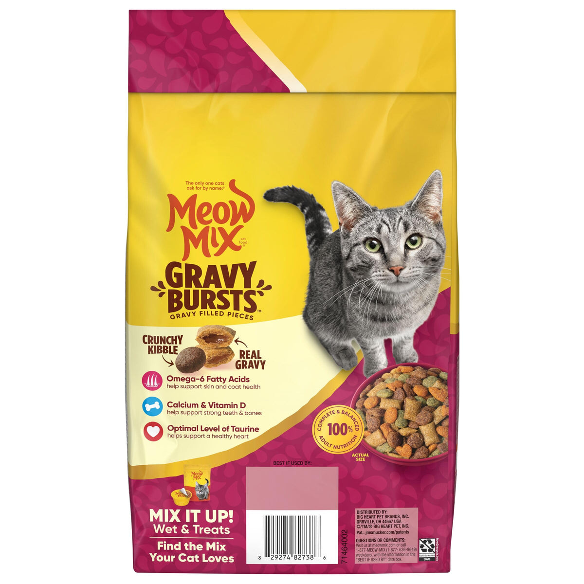 Meow Mix Gravy Bursts Chicken Flavored Cat Treats, 2.7 Oz. Bag