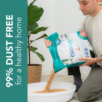 ökocat Low Tracking Natural Wood Clumping Cat Litter, Odor Control 14 Lbs