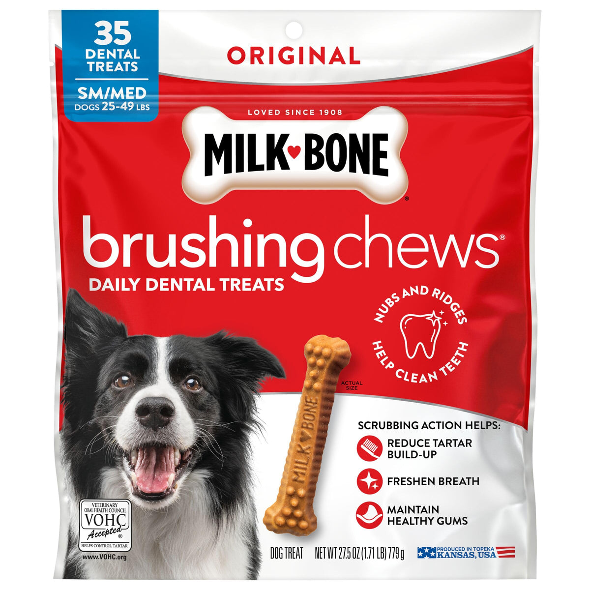 Milk-Bone Brushing Chews Large Daily Dental Dog Treats, 33.7 oz Bag