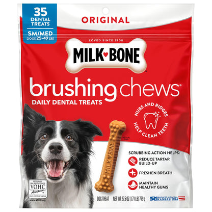Milk-Bone Brushing Chews Large Daily Dental Dog Treats, 33.7 oz Bag