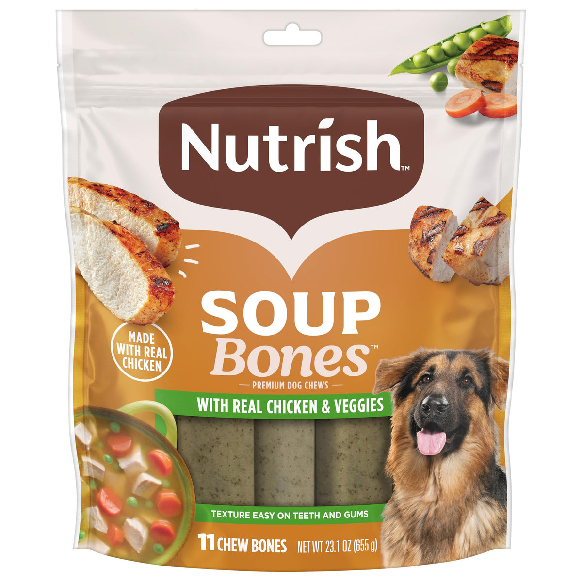 Nutrish Soup Bones Beef Dog Chews, 23.1 oz. Bag (11 Treats) (Rachael Ray)