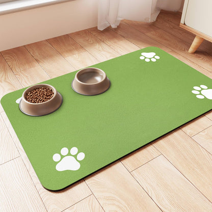 Pet Feeding Mat-Absorbent Pet Placemat for Food and Water Bowl, with Waterproof Rubber Backing, Quick Dry Water Dispenser Mat for Dog and Cat (20"x12", Blue)