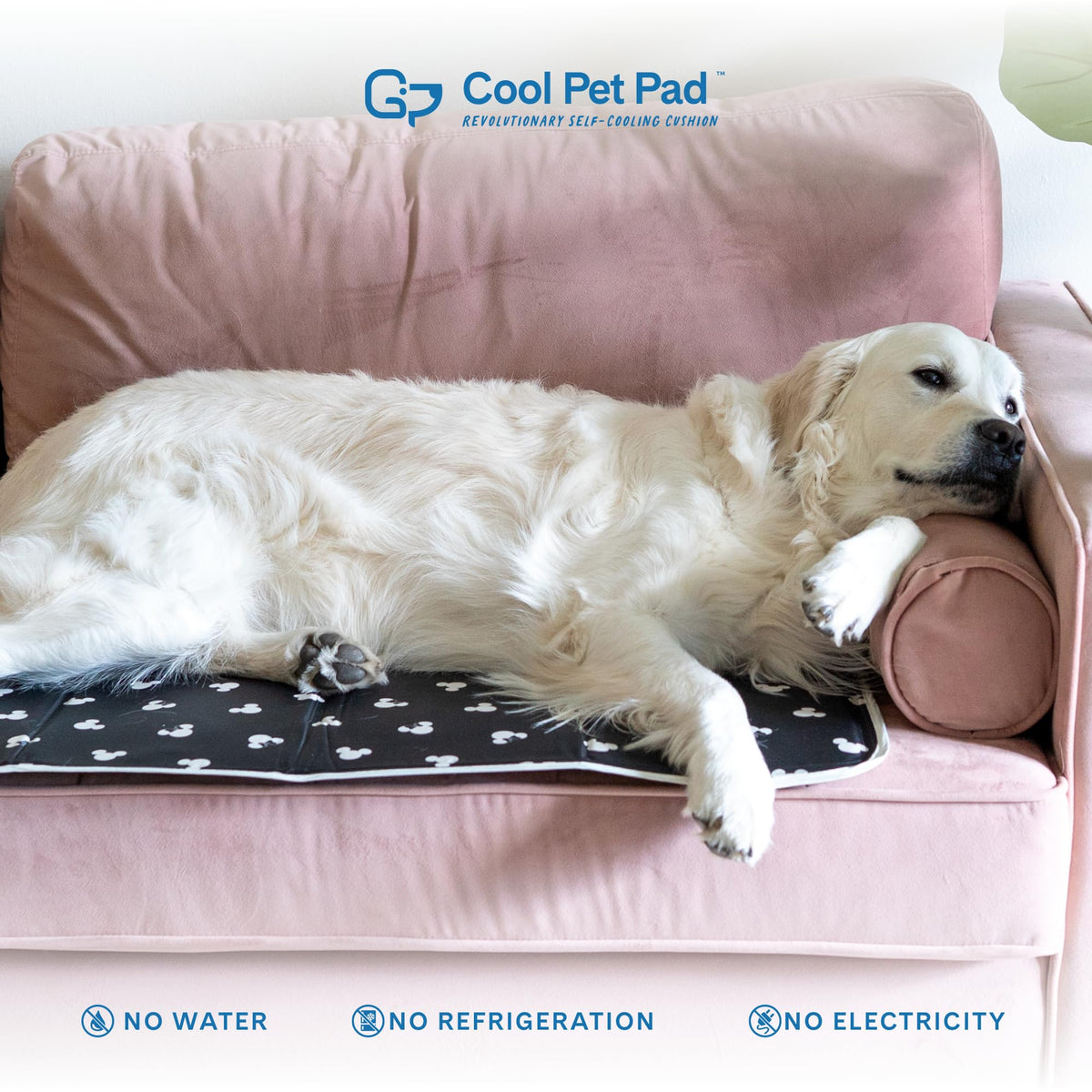 The Green Pet Shop Cool Pet Pad - Medium, Sage Grey - Self-Cooling, Pressure Activated Mat for Dogs & Cats from 21-45 lbs - Non-Toxic Gel, No Water Needed