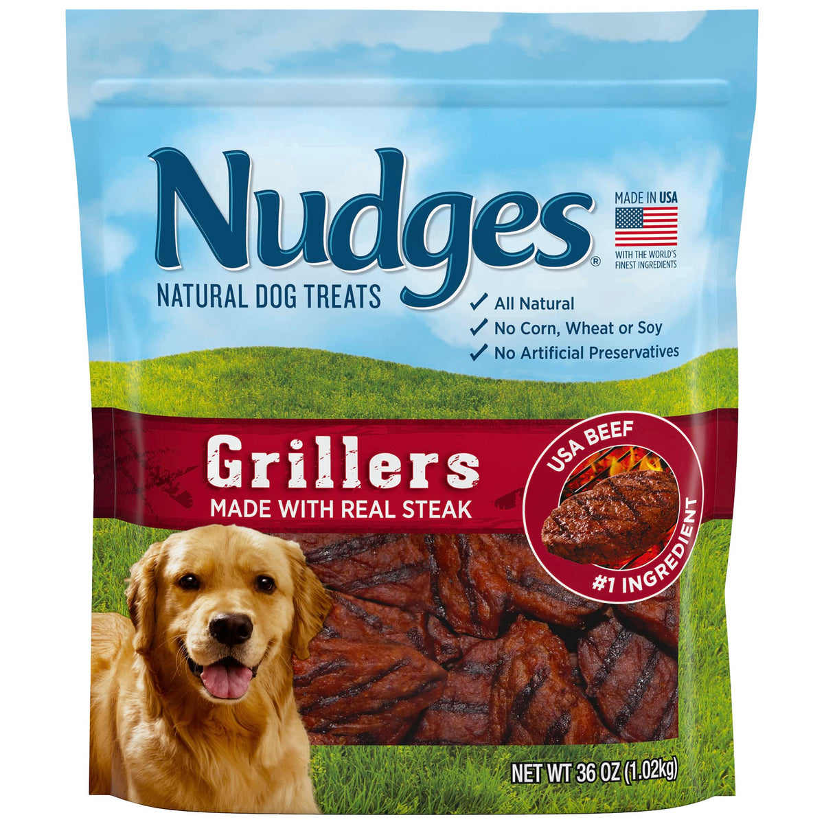 Blue Buffalo Nudges Grillers Steak Dog Treats, 16 oz