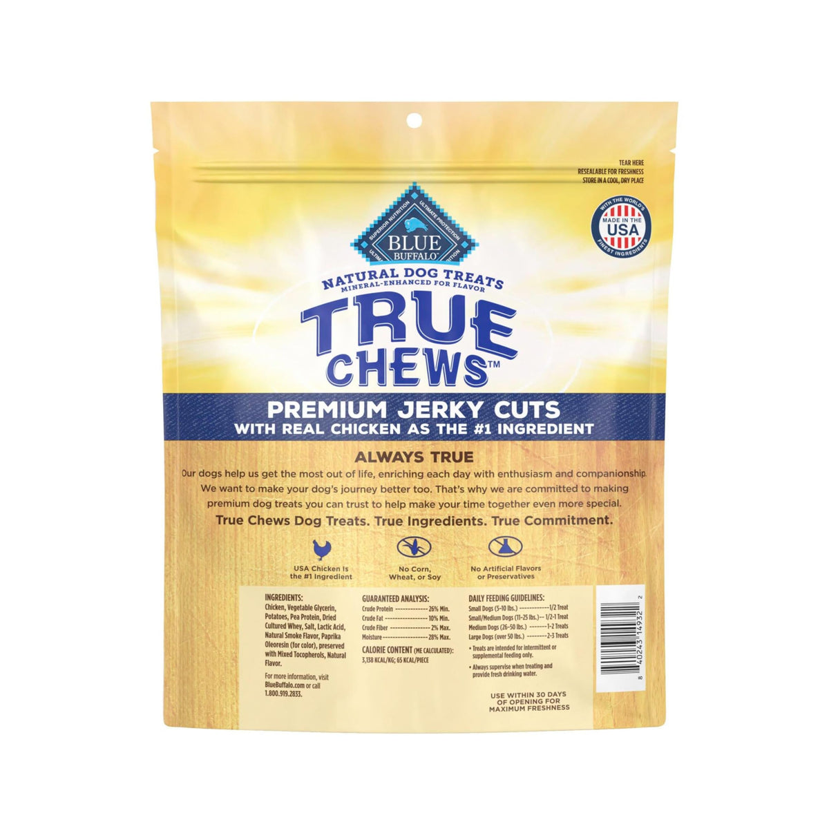 Blue Buffalo True Chews Premium Jerky Cuts Steak Dog Treats, 10 oz