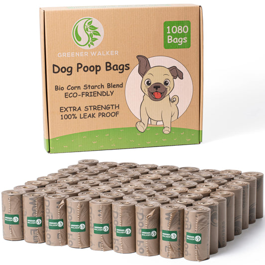 Greener Walker Poop Bags for Dog Waste-540 Bags,Extra Thick Strong 100% Leak Proof Dog Waste Bags (Green)