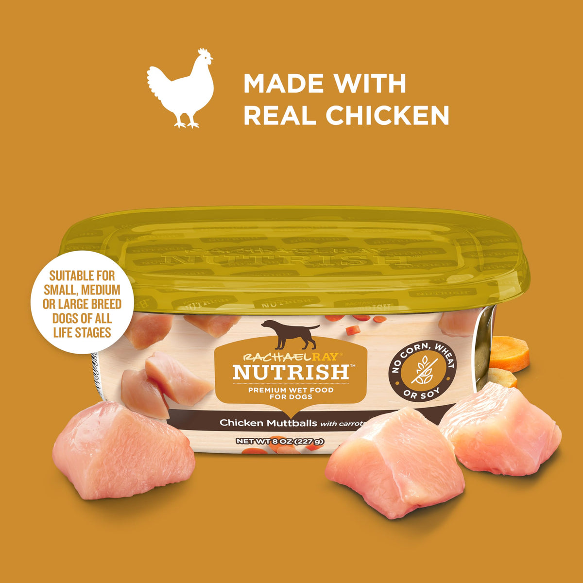Nutrish Chicken Paw Pie Wet Dog Food, 8 oz. Tub (Pack of 8) (Rachael Ray)