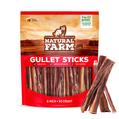 Natural Farm Odor-Free Bully Sticks (6 Inch, 25 count),1.3 lb. Bag, Fully Digestible 100% Beef Pizzle Chews,Grass-Fed, Non-GMO,Grain-Free, Natural Long-Lasting Chews for Small & Large Dogs. Pack of 25