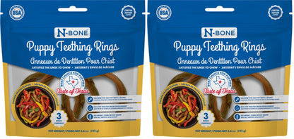 N-Bone Puppy Teething Rings, Chicken Flavor, Natural Puppy Teething Chews & Chew Treats, Helps Soothe Teething Gums, Calcium Enriched, 6 Rings