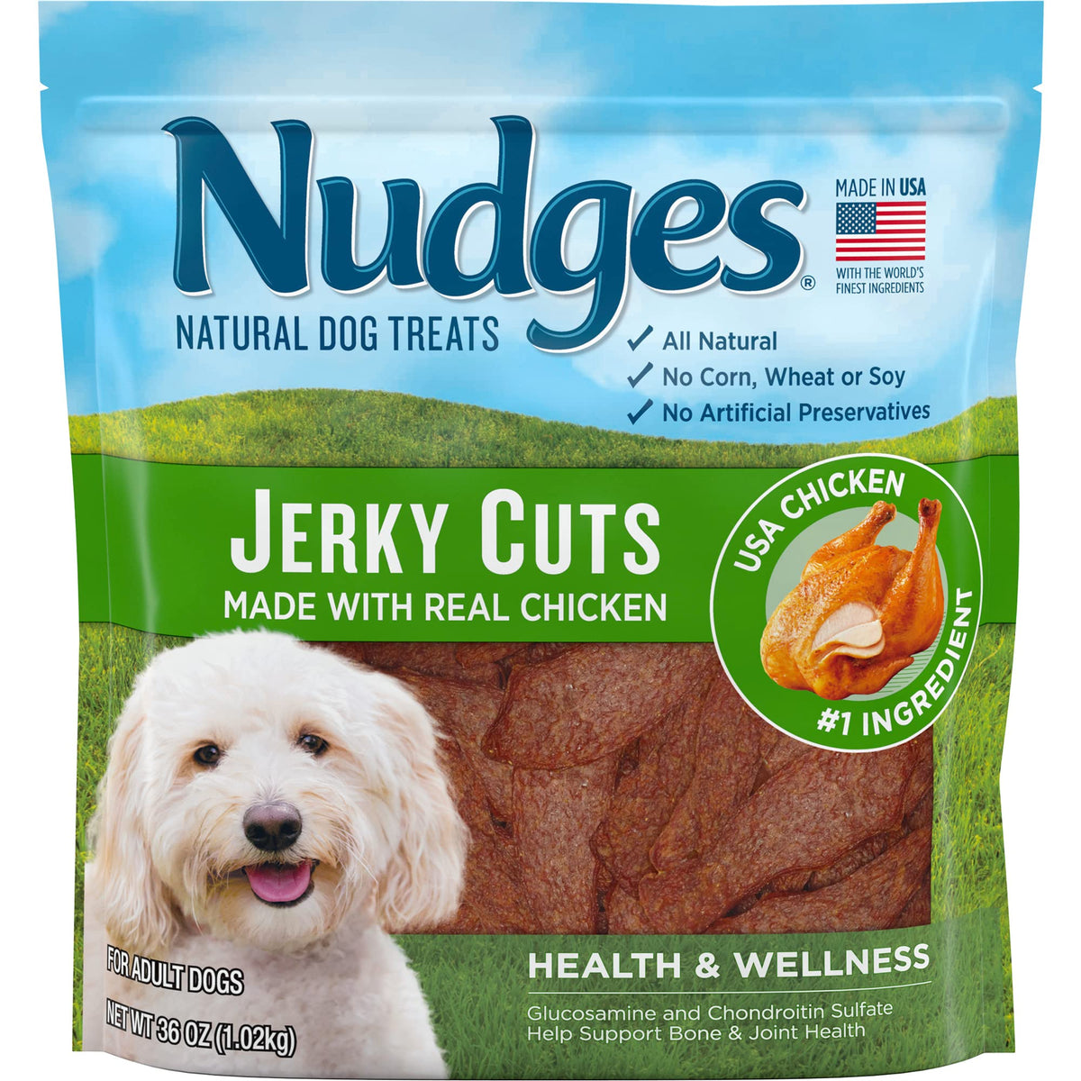 Blue Buffalo Nudges Jerky Cuts Chicken & Duck Dog Treats, 36 oz