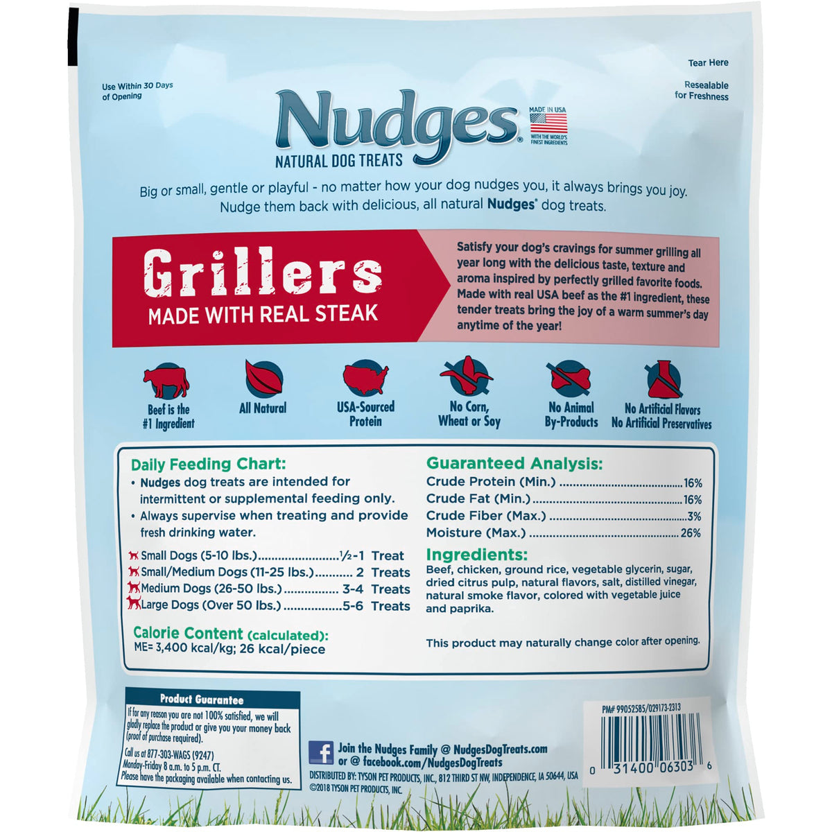 Blue Buffalo Nudges Grillers Steak Dog Treats, 16 oz