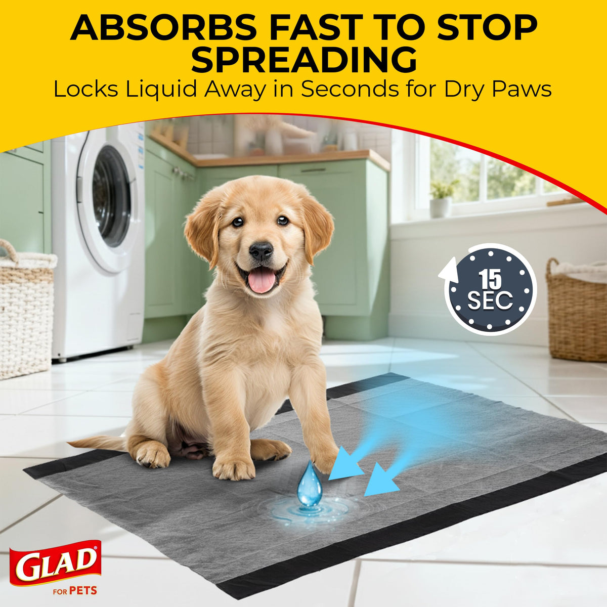 Glad for Pets Activated Carbon Disposable Dog Training Pads, 100 Count