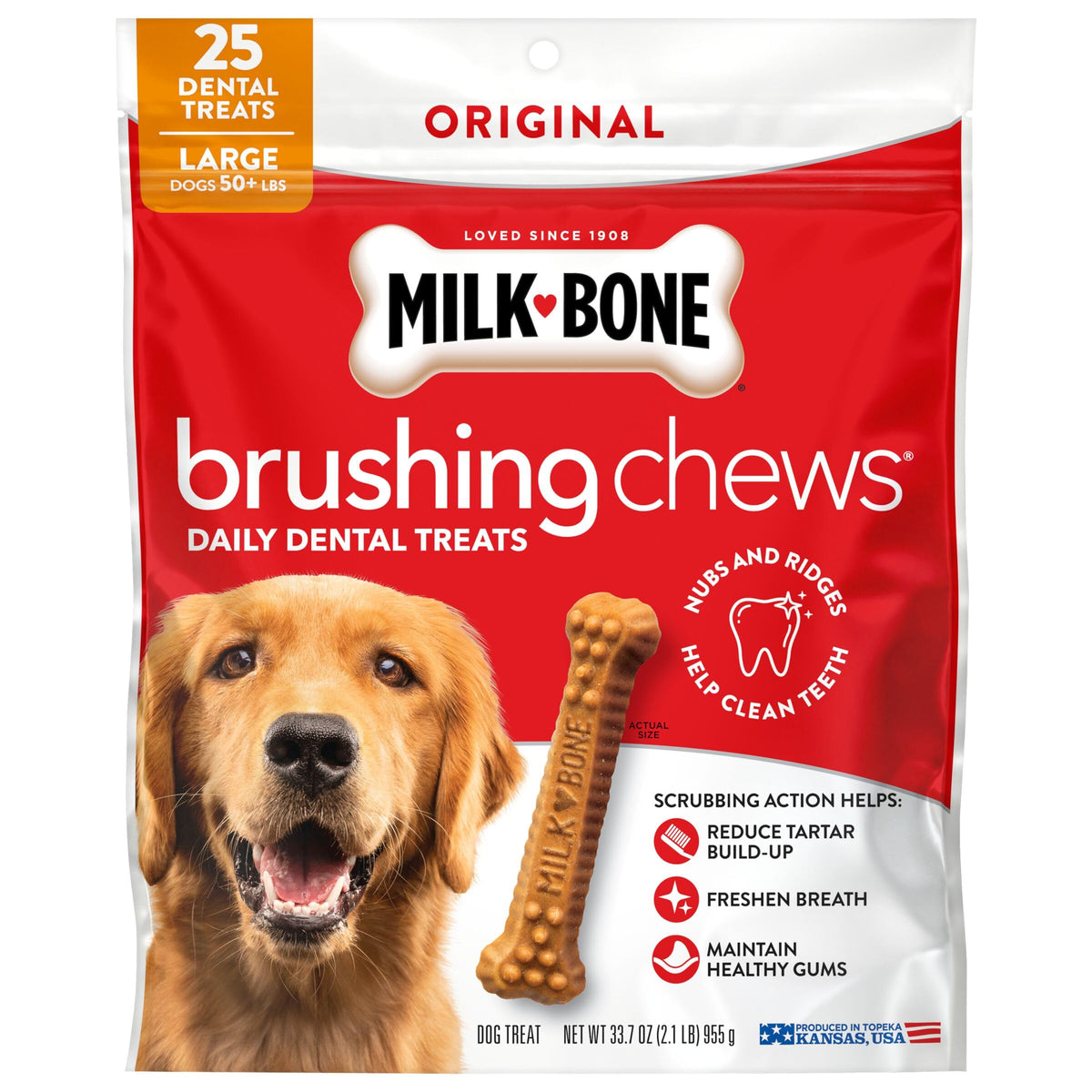 Milk-Bone Brushing Chews, Mini, Original Flavor, 90 Dental Treats