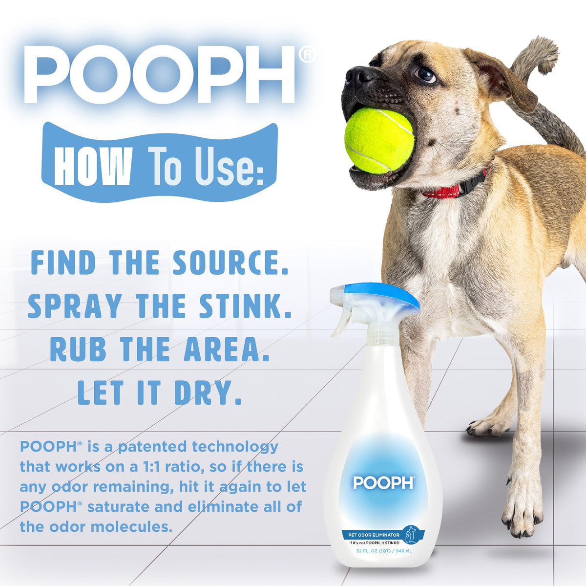 POOPH Pet Odor Eliminator Spray, 16 oz