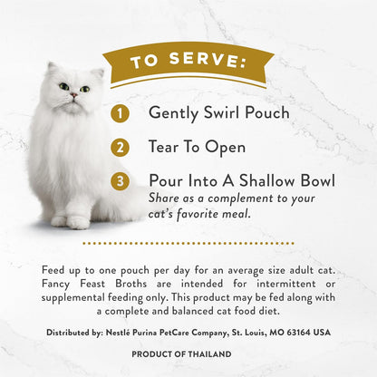Fancy Feast Purina Broths, Classic Seafood Wet Cat Food, 1.4 Ounce (Pack of 36)