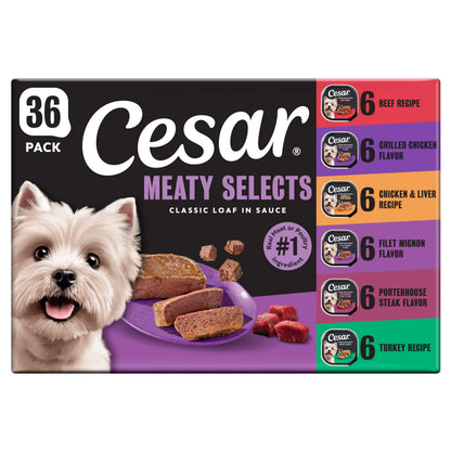 Cesar Classic Loaf Wet Dog Food, Breakfast Selects, 3.5 oz, 12 Count, 2-pk