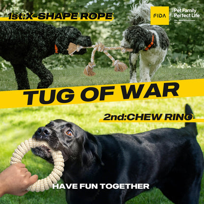 Fida Dog Rope Toys for Aggressive Chewers, Chew Toys for Large Medium Dogs