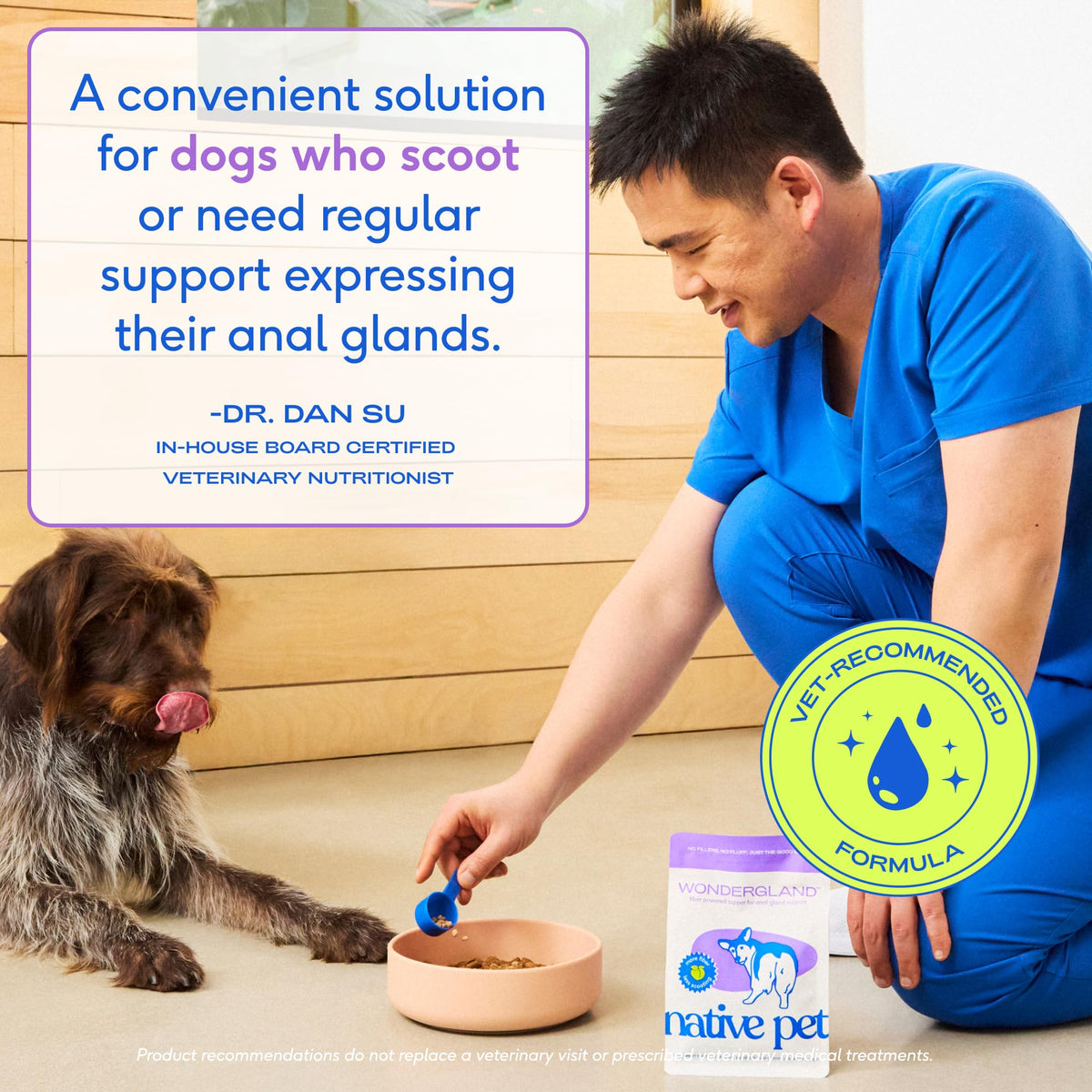Native Pet GutWell Power Poop - Digestive Support & Fiber for Dogs - Promotes Healthy Stools, Supports Balanced Microbiome & Digestive Function - Triple-Biotic Blend & M-Fiber - 60 Scoops