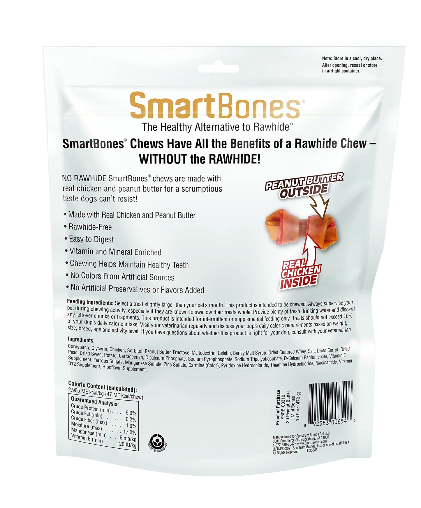 SmartBones Mini Bones Rawhide-Free Dog Treat, with Real Chicken, 56 Count