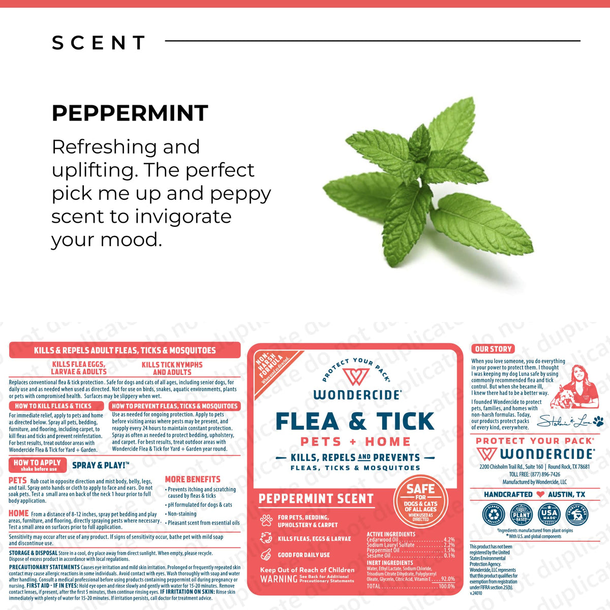 Wondercide Flea Tick & Mosquito Spray for Pets & Home - Rosemary 16 fl oz