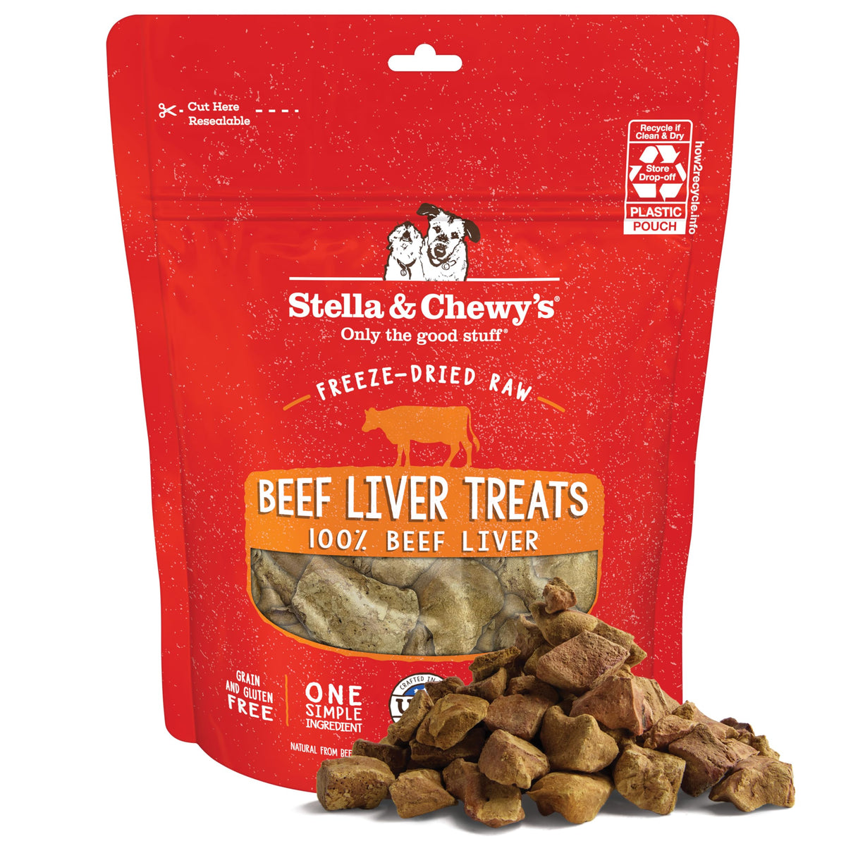 Stella & Chewy's Freeze-Dried Raw Chicken Breast Dog Treats - Single Ingredient, No Additives - Premium Training Treats - Perfect For Picky Eaters - 2.75oz Bag