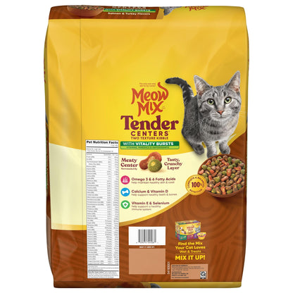 Meow Mix Tender Centers, Dry Cat Food, Beef & Salmon Flavors, 14.2 lb. Bag