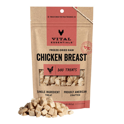 Vital Essentials Freeze Dried Dog Treats, Beef Liver, 2.1 oz Bag