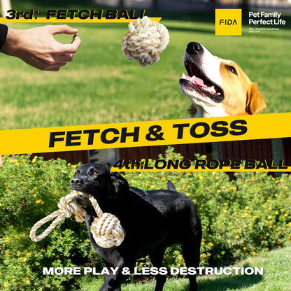 Fida Dog Rope Toys for Aggressive Chewers, Chew Toys for Large Medium Dogs