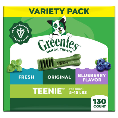 Greenies Teenie Natural Dental Dog Treats, Fresh Mint Flavor, 43 Count